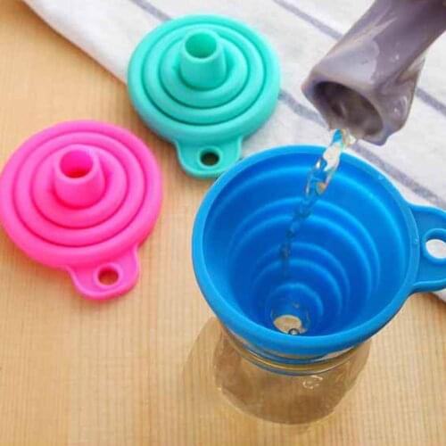 Silicone Foldable Funnel Environmentally Friendly Non-Toxic Odorless Washable Dishwasher Safe Fixed Sheet Design Kitchen Funnel