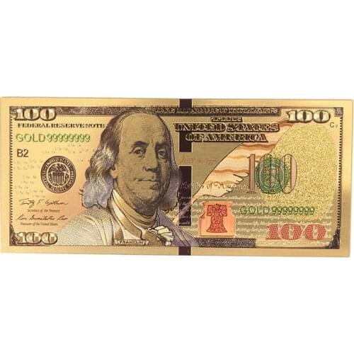 USA Gold Plated Banknotes/Zimbabwe Gold Foil Banknote Paper Money Gifts Crafts Non Currency Collection