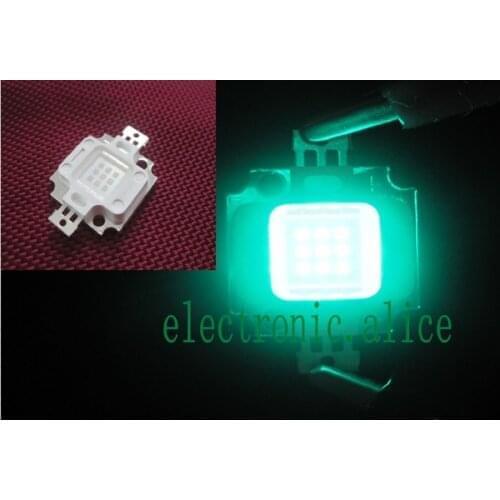 10W Square 490nm-495nm Cyan High Power LED Lighting 9-10V 1050mA 1PCS