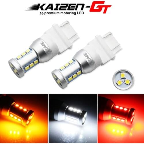 High Power 3157 P27/5W 3457 T25 LED 12-SMD-3030 Car Bulbs For Backup Reverse Light DRL, Turn Signal Light, Brake Tail Light 12V