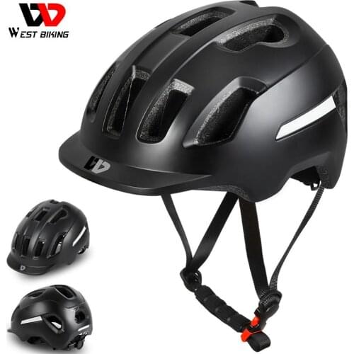 WEST BIKING Cycling Helmet Ultralight Unisex Electric Bike Motorcycle Safety Cap Adjustable Size Integrally-Mold MTB Bike Helmet