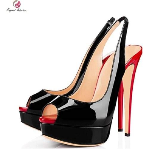 Women Latest Fashion Heels Casual Platform Heels Slingbacks Peep toe Super-high heel Sexy Strap Sandals Size 35-45
