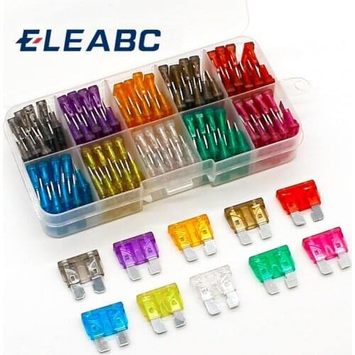 New standard 100pcs Auto Automotive Car Boat Truck Blade Fuse Box Assortment 2A 3A 5A 7.5A 10A 15A 20A 25A 30A 35A