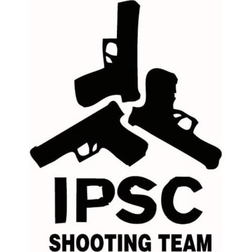 19*25CM IPSC SHOOTING TEAM Cool Car Window Stickers Car Stickers Shooting Union Black Silver CT-426