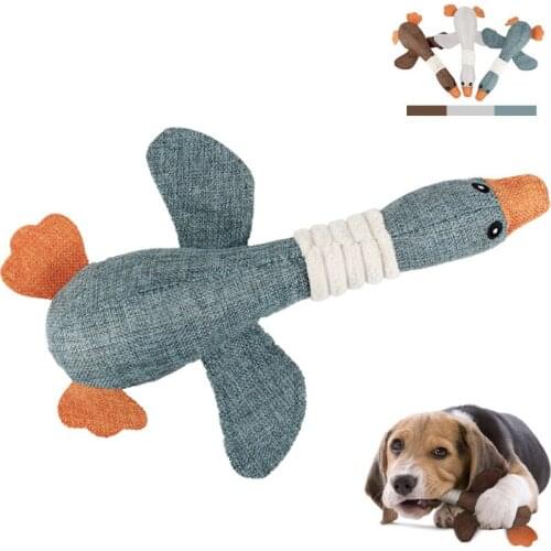 3pcs/lot Pet Dog Toy Cleaning Teeth Squeaky Interactive Linen Cloth Wild Goose Shaped Dog Cat Training Supplies Pet Chew Toys
