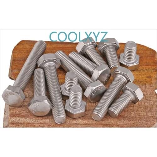 304 stainless steel external hexagon screw extended full thread external hexagon bolt / screw DIN933 m10-m16 5Pcs