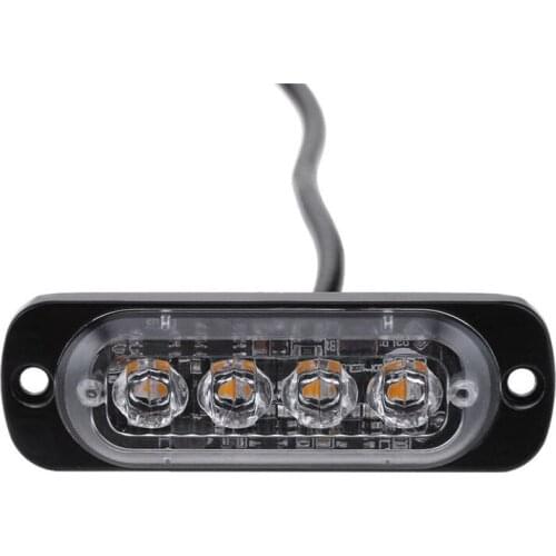 4 LED Strobe Warning Light Strobe Grill Flashing Breakdown Emergency Light Blue Color Car Truck Beacon Lamp Amber Traffic Light