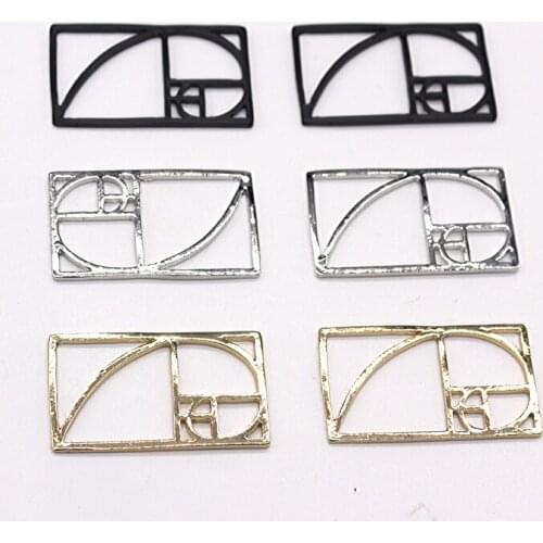 5pcs Rectangle Gold Cut Silicone UV Resin Mold Split Accessories Special Earring Charms Alloy Jewelry Molds Parting Accessory