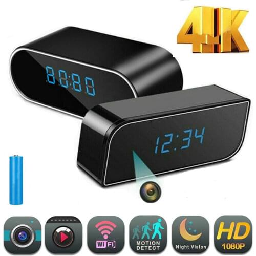 4K Wireless WIFI Mini Clock Camera Oculta Alarm Camcorder Watch IP/AP Security Night Vision Motion Detect Remote Monitor Cam