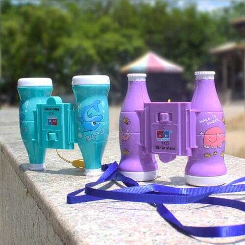 6x25 Cola Bottle Binoculars Bird Watching Optical Learning Kids Educational Toy blue and purple for hiking Easy to focus toys