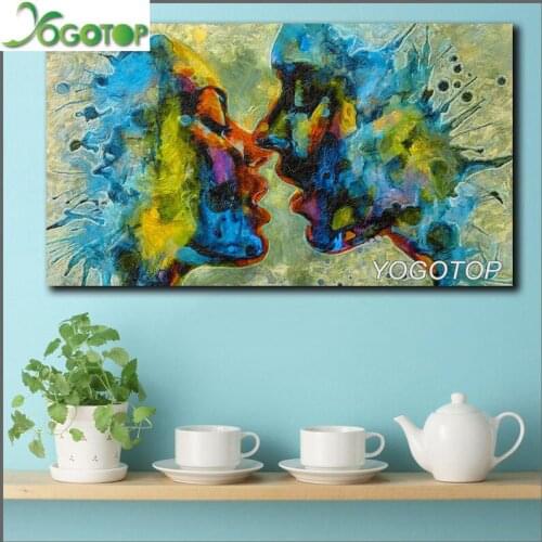 Large 5D Diy Daimond Painting Abstract Kiss Couple Full Diamond embroidery mosaic Rhinestones Wedding decoration gifts YY1575