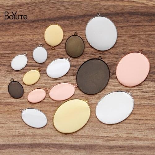 BoYuTe (50 Pieces/Lot) 13*18MM 18*25MM 30*40MM Oval Cabochon Settings Diy Pendant Base Blank Jewelry Accessories