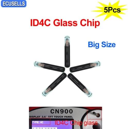 5Pcs/Lot Car Key Chip Original ID4C Glass Blank Virgin Transponder Chip ID4C Glass Chip TP02 Transponder Chip Big Size