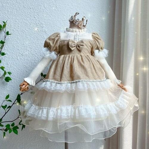 Girls bow lace Lolita princess dress children fall new dreses wholesale