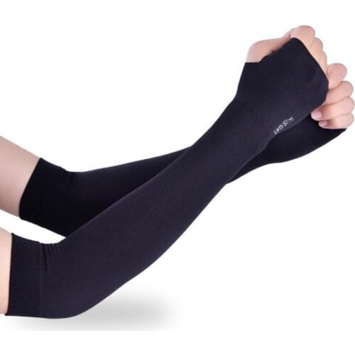 Long Gloves Sun UV Protection Hand Protector Cover Arm Sleeves Ice Silk Sunscreen Sleeves Outdoor Arm Warmer Half Finger Sleeves
