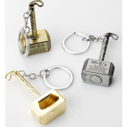 Eco-Friendly Funny Bottle Opener Keychain Metal Pendant Gifts Zinc Alloy Hammer Shaped Beer Openers Tools Three Colors Available