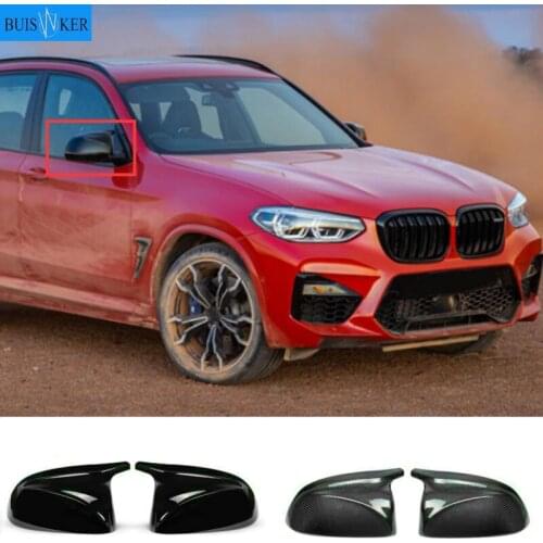 2Pcs Glossy Black Rear Side View Mirror Covers Shell Replacement For BMW X3 G01 X4 G02 X5 G05 X7 G07 2018 Up