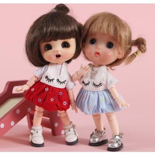 M004 childrens handmade toys 1/12 ob11 doll Suge BJD / SD doll accessories GSC colorful eyelashes tutu dress 1