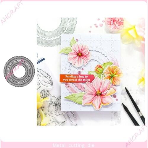 Round shape Frame Metal Cutting Dies for DIY Scrapbooking Photo Album Decorative Embossing Paper Card Crafts Die 2021