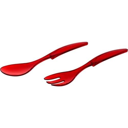 2'Li Red Fork Spoon Set