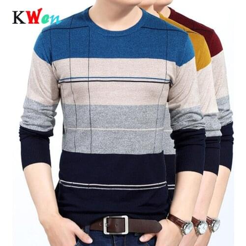 New Spring Autumn Fashion Brand Casual Sweater O-Neck Slim Fit Knitting Mens Sweaters And Stripe Knitting Pullovers Men M-3XL