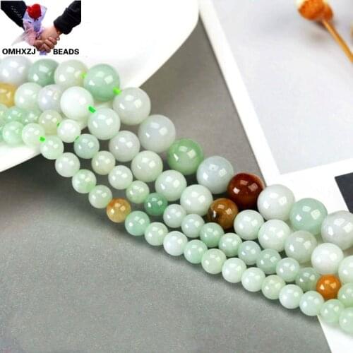 OMH Wholesale JD178 6 8 10mm Jewelry DIY Making Bracelet Necklace Natural AAA Jade Jadite Loose Spacer Faceted Round Beads