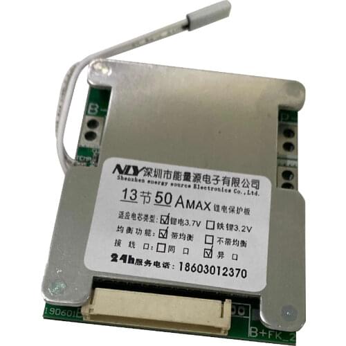 SOONHUA 13S 50A Lithium Battery Protection Board 3.7V Lithium Battery Charging Protection Board BMS With Balance Charging