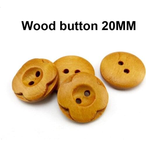 50PCS Carving Wood Flower Coat Buttons Fits Brand Boots Sewing Clothes 20MM Shirt Button Decorative Accessory MCB-1014X