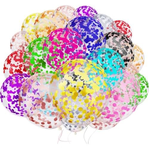 10pcs 12inch shiny confetti balloons transparent paper foil confetti globos 1cm glitter Sequins wedding birthday party decors