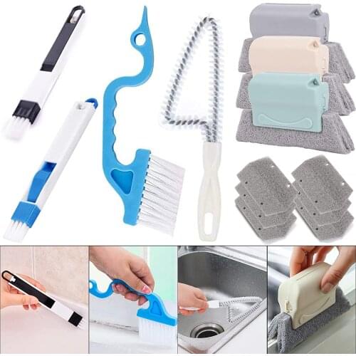 Window slot cleaning brush, 13 hand-held window rail cleaning tools, window or door rail cleaner, suitable for blinds