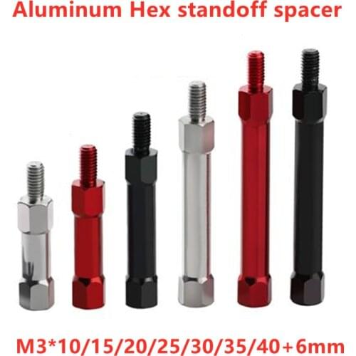 10pcs M3 Hex Standoff Round Section Spacer Aluminum column rods Male to Female Lightweight DIY FPV Quadcopter Drone Multirotor