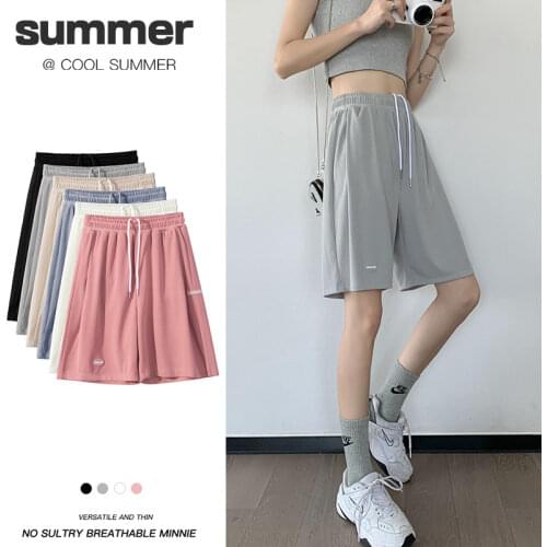 Summer Womens Sports Short Pants Casual Ice Silk Biker Shorts High Waist Wide Leg Short Loose Womens Shorts SweatPants