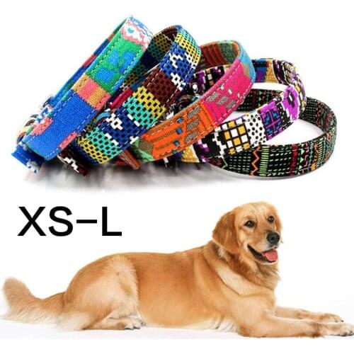 Pure Cotton Bohemian Print Dog Collar Breathable Dog Leash Pet Collar Traction Pet Supplies