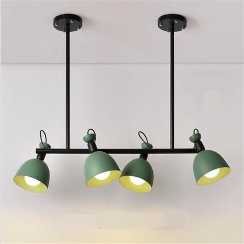 Modern Nordic Green/Blue/Black Iron LED Pendant Light for Bar Dining Room Foyer Illuminare Suspension Lamp 90/120cm 1764