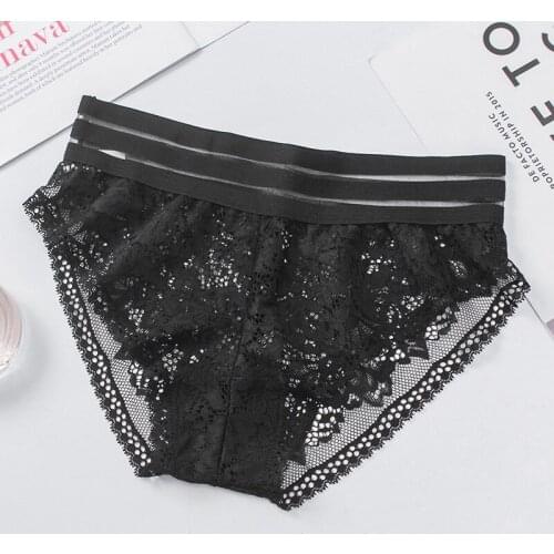 Flower Lace Panties Women Low Waist Hollow Out Sexy Underpants Seamless Womens Briefs Female Invisible Solid Underwear Silk