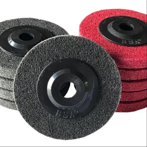 100mm OD 16mm Mounting Hole Black Red Angle Grinder Sanding Disc Nylon Abrasive Fiber Polishing Buffing Wheel