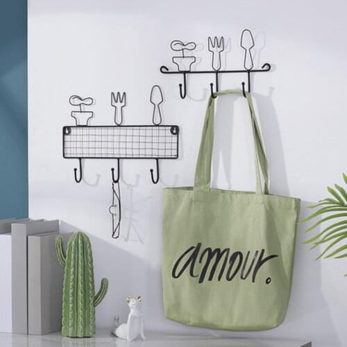 Key Hook Hanger Nordic Decorative Coat Hook Creative Metal Hooks Wall Hanging Keys Wall Decorative Hook Cap Cloth Storage Racks