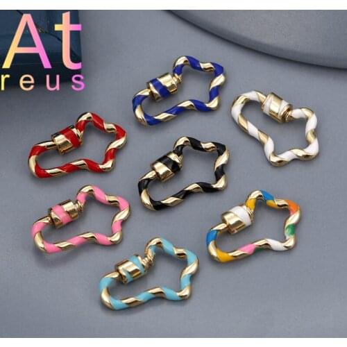 7Color Key Shape Clasps Hooks Copper Dripping Oil Jewelry Making Supplies DIY Bracelet Necklace Handmade Jewelry
