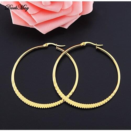 DarkMag Big Small Circle Hoop Earrings for women Female Fashion brand gold black ear jewelry nightclub DJ 2021 Ladies earrings