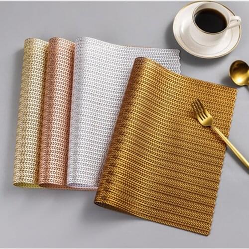 1pcs Hollow PVC Placemat Non-slip Heat Insulation Pads Hotal Restaurant Dining Table Line Mat Steak Plate Pad Kitchen Home Decor