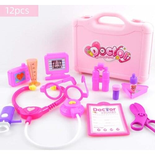 10/12 Pcs Children Pretend Play Doctor Toys Kids Medical Kit Simulation Medicine Chest Set for Kids Interest Development Kits