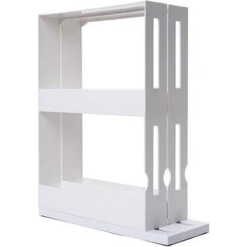 2 Tier Spice Rack Kitchen Rotating Organize Spice Jar Bottle Storage Rack Kitchen Bottle Storage Organizer Shelves Slide Cabinet