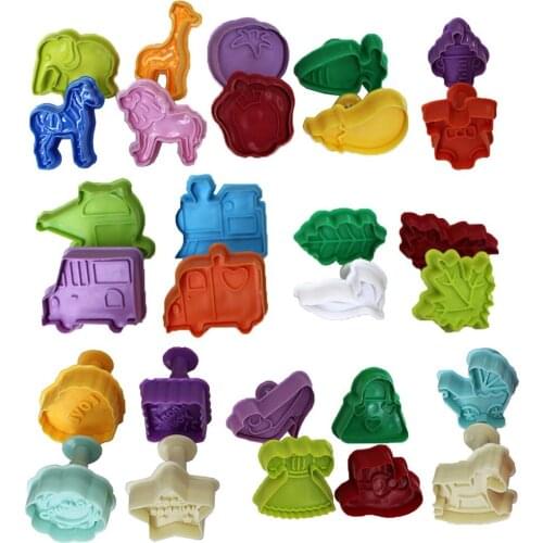 28 Piece Plastic Cookie Cutters Plunger Cutter for Pastry Cookie Fondant Easy Cutters for Cookies Assorted Designs