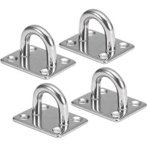 4pcs Pad Eye Plates Marine Hardware Multifunctional Wall Mount Hook Loops Climbing Accessories Camping Equipment
