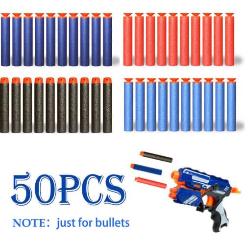 50pcs/set Hollow Round Head Soft Foam Bullet Plastic Military Sucker for Nerf Toy Gun Gift Gun Bullets Toys For Children