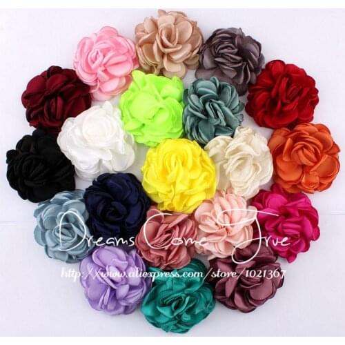 50pcs/lot 8CM 20 Colors Newborn Vintage Soft Artificial Fabric Flowers For Headbands Chic Hair Flowers For Children Accessories