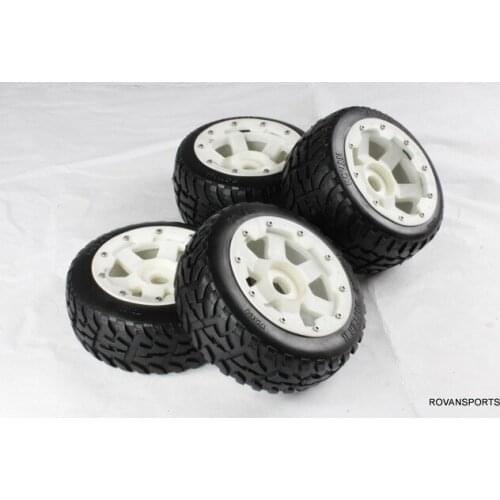 5B baja whole road tires set tyre set with nylon hub wheel 85028-1 for HPI KM Rovan