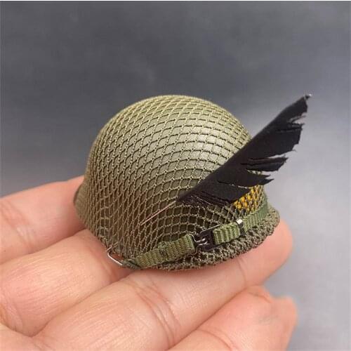 In Stock For Sale 1/6th Model Combat Helmet Feathers Urgent Task Metal Material For Mostly 12 inch Doll Action Accessories