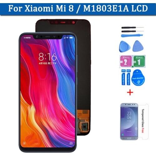 Amoled Screen For Xiaomi Mi 8 Mi8 Display Touch Screen Replacement Digitizer Assembly For M1803E1A LCD Replacement Phone Part