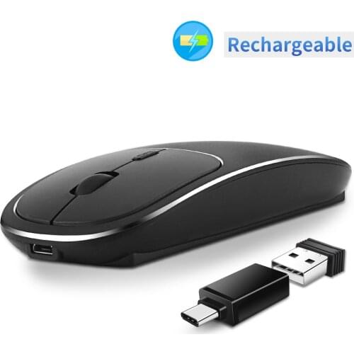 Aluminum alloy wireless mouse, rechargeable, silent, thin notebook desktop computer, unlimited portability